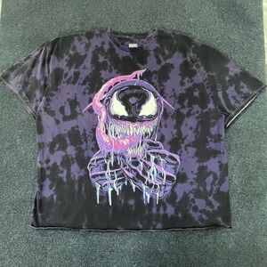 Marvel Venom Shirt Mens 2XL Black Purple Tie Dye Graphic Mad Engine Comic Tee